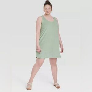 A New Day - Women's Terry Tank Dress - sage green - size 3X - new